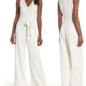Vince Camuto White Tie Front Wide Leg Jumpsuit